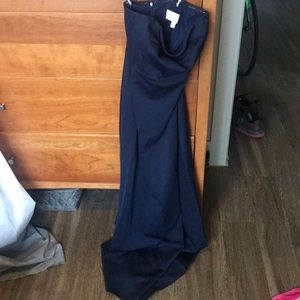 Strapless Monique Lhuillier bridesmaids dress